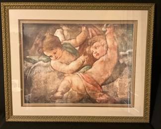 Large Framed Cherub Print