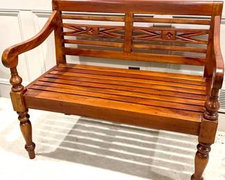 Mahogany Windsor Wooden Bench