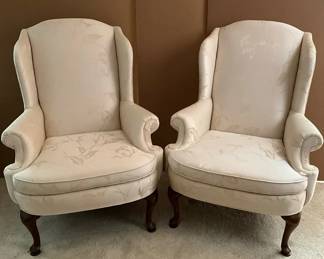 Broyhill Cream Floral Chairs