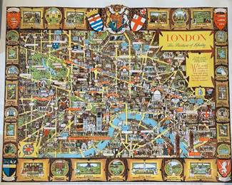 "London The Bastion of Liberty" Pictoral Map by Kerry Lee