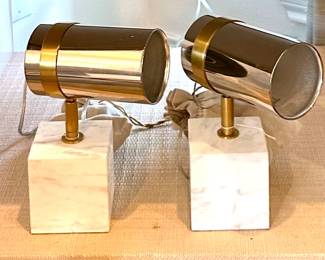 Neal Small Style Marble, Chrome & Brass Directional Table Lamps