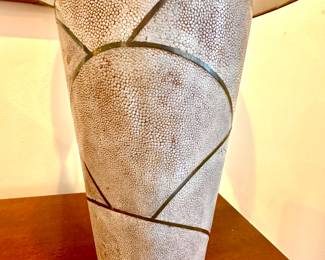 Pair of Shagreen Lamps with Silk Shades