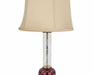 Cranberry Glass Table Lamp