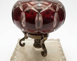 Cranberry Glass Table Lamp