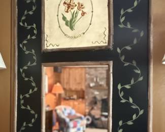 Hand-Painted Floral Mirror
