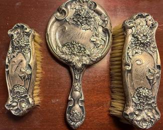 Art Nouveau Sterling Silver Vanity Set