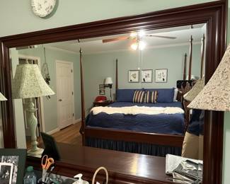 Cherry Wood Framed Bedroom Mirror