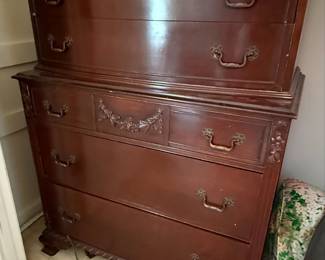 Chippendale Style Mahogany Highboy Dresser