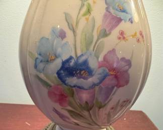 Vintage Hand-Painted Floral Porcelain Table Lamp