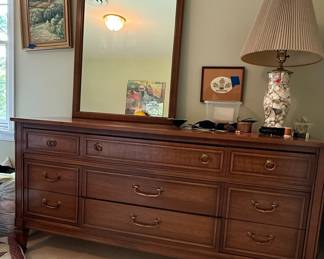 Drexel "Triune" Mahogany Nine Drawer Dresser