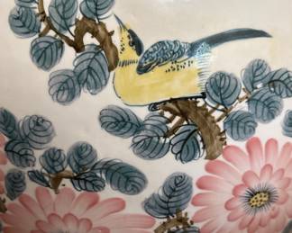 Chinese Porcelain Fishbowl Planter with Pedestal