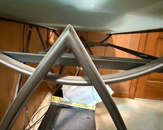 Modern Glass Top Desk with Lower Shelf