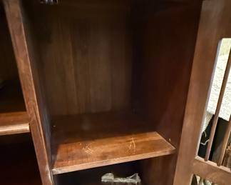 Wooden Media Console with Slatted Doors
