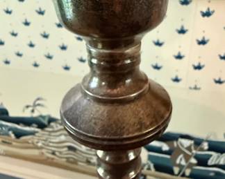 Silver Plate Candlestick Style Table Lamp
