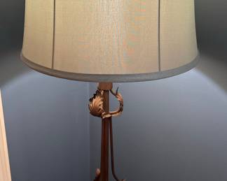 Wrought Iron Floor Lamp with Acanthus Leaf Detailing