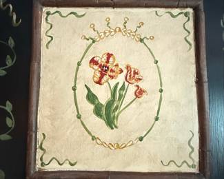 Hand-Painted Floral Mirror