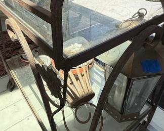 Wrought Iron and Glass Bar Cart Style