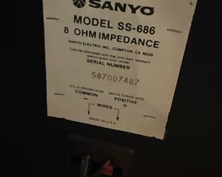Sanyo SS-686 Speakers (Pair)