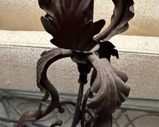 Wrought Iron Floor Lamp with Acanthus Leaf Detailing