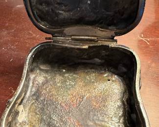 Art Nouveau Style Silver-Plated Trinket Box and Mirror Set