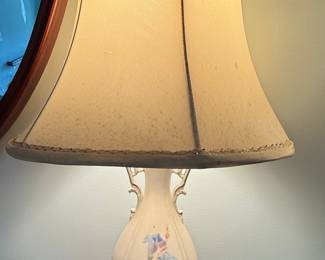 Vintage Hand-Painted Floral Porcelain Table Lamp