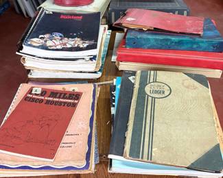 Vintage music, yearbooks, scrapbooks 