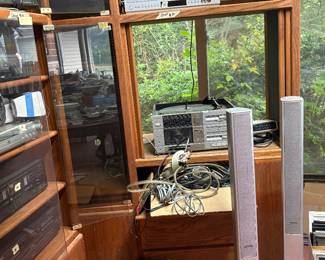 Stereo equipment, shelves