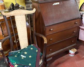 Secretary, antique chair
