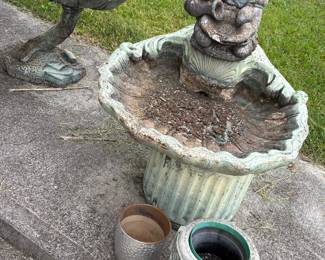 Concrete bird baths