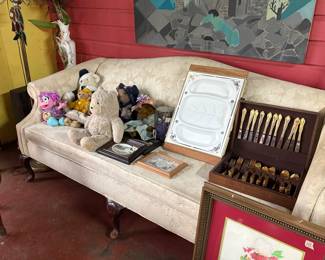 Vintage sofa, silverware 