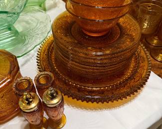 Tiara Amber Glassware