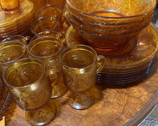 Tiara Amber Glassware