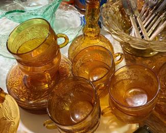 Tiara Amber Glassware