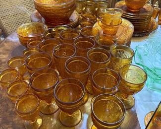 Tiara Amber Glassware