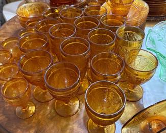 Tiara Amber Glassware