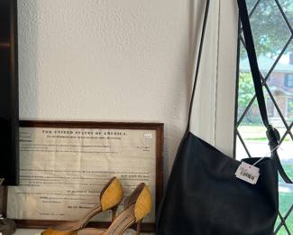 Black Leather Purse, Women's Shoes