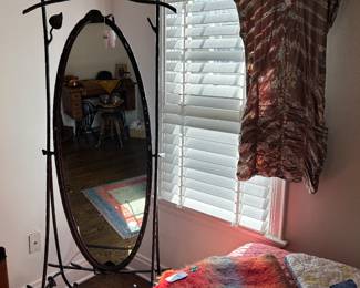 Wrought Iron Cheval Mirror, Clothing