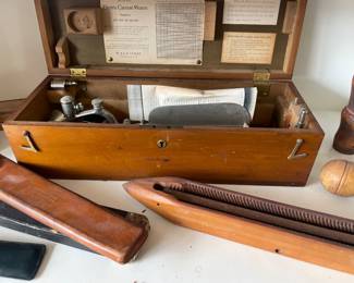 Antique Electric current meter measuring Tool in case