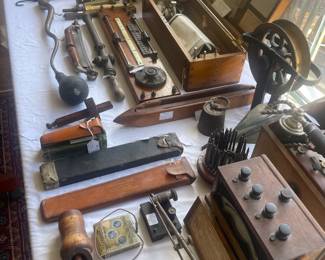 Large Collection of Antique surveyor & Drafting instruments