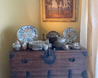 Early19thC Korean Chest& 19th C Rosemedallion
