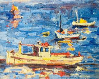 J Maxfield Lewis, Highly acclaimed listed CA artist , 12x9 on board, No Ca Carmel/ Monterey