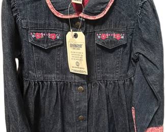 VINTAGE DENIM LITTLE GIRLS DRESS ~ NEW WITH TAGS ~ OSHKOSH