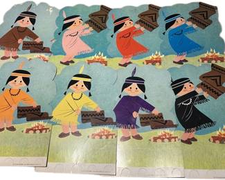 VINTAGE LITTLE INDIANS CARD STOCK TEACHERS DECOR