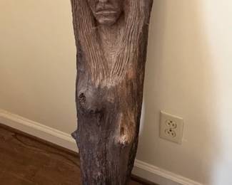 Tall hand carved image 