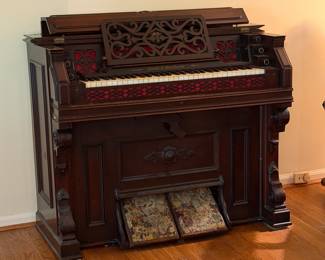 Pump organ in excellent condition with good bellows by Jewett and Goodman, c. 1870