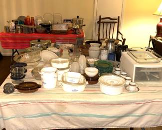 Close up of cookware and collectibles