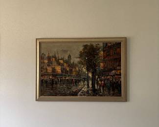 Antoine Blanchard Parisian Street Scene Oil Painting