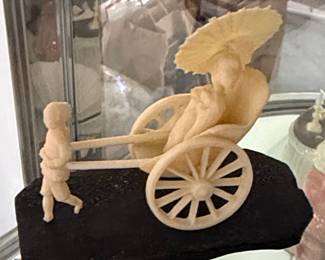 Occupied Japan Celluloid Rickshaw Figurine