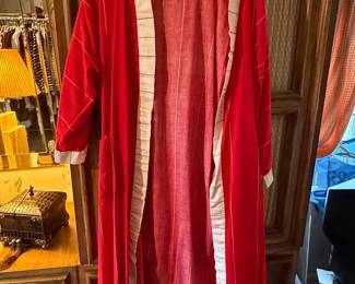 Vintage Red Pinstripe Robe