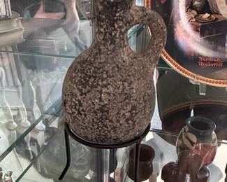 Ancient Holyland Iron-Age Black Pottery Juglet